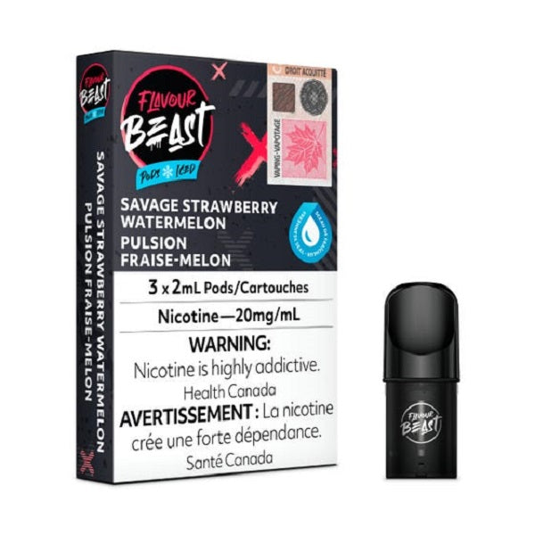 Flavour Beast Pods Savage Strawberry Watermelon Iced