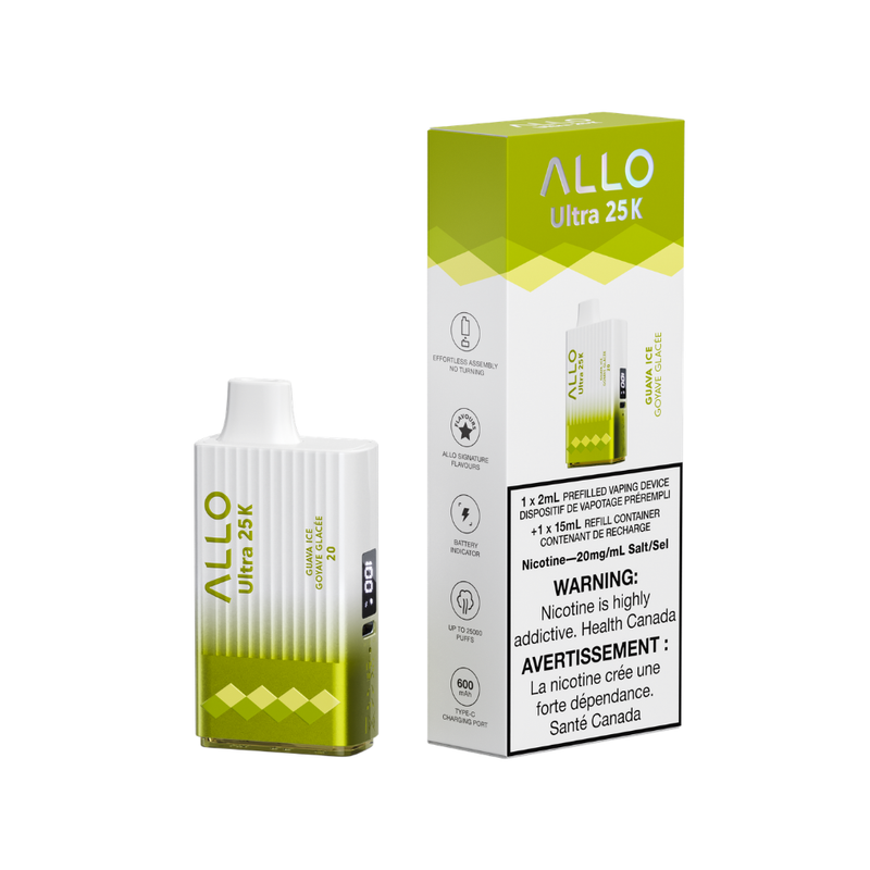 Allo Ultra 25K Puff Disposable Vape 20mg Guava Ice