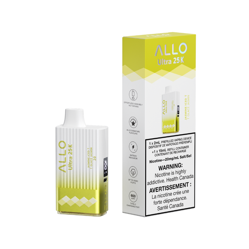 Allo Ultra 25K Puff Disposable Vape 20mg Jasmin Iced Tea
