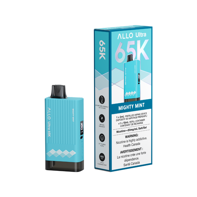 ALLO Ultra 65K disposable vape device Mighty Mint