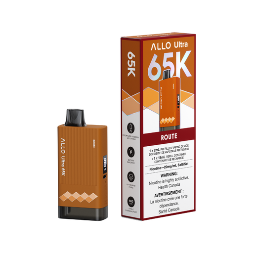 ALLO Ultra 65K disposable vape device route Root Beer 