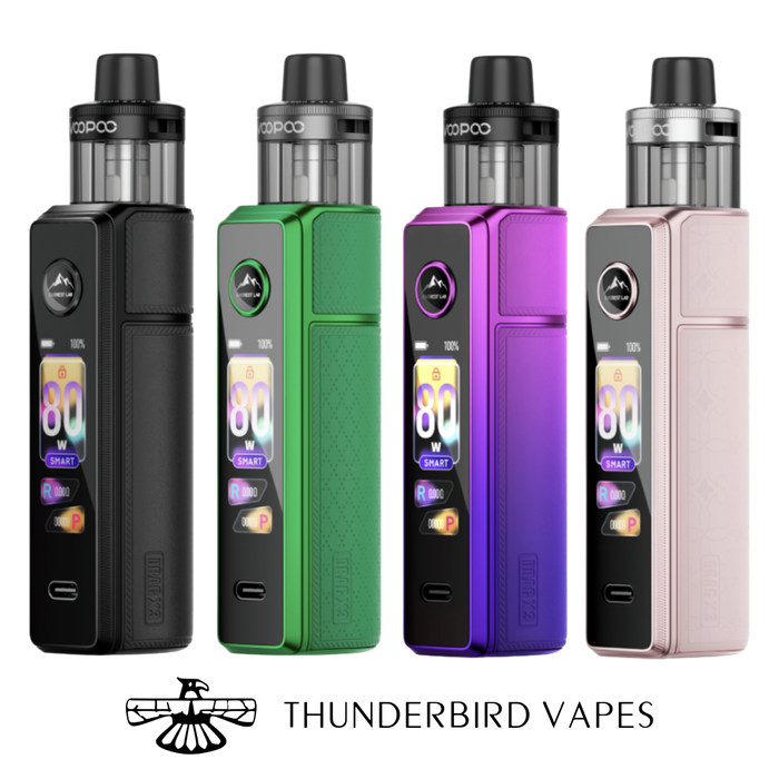 Voopoo Drag X3 Pod Mod Kits with Thunderbird Vapes logo