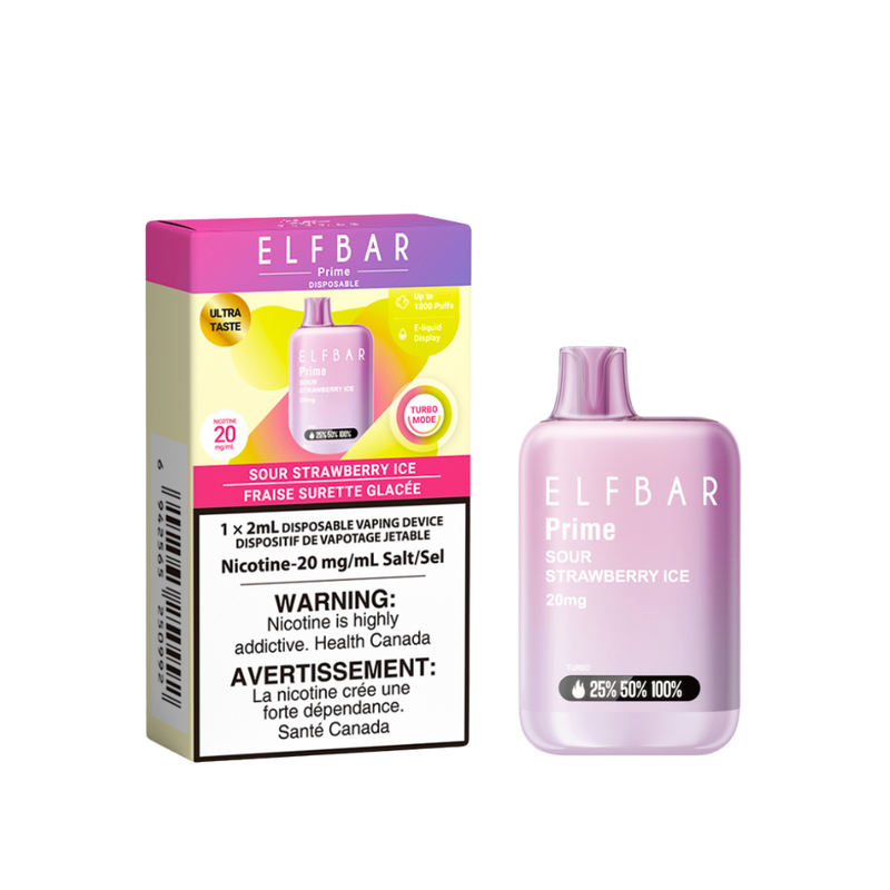 Elf Bar Prime vape device Sour Strawberry Ice