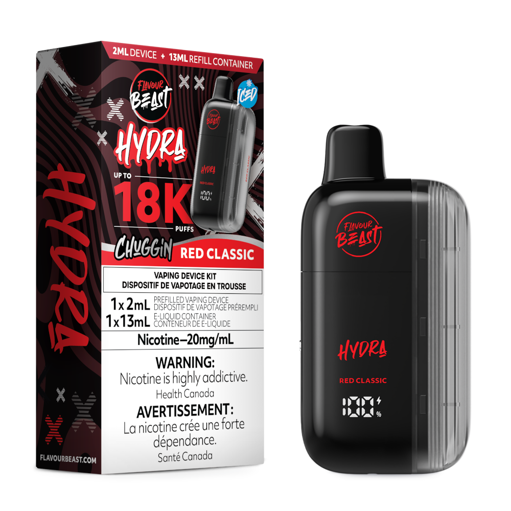 Flavour Beast HYDRA Chuggin' Classic Red | Disposable Vape | Vancouver ...