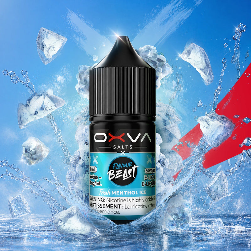 Flavour Beast x OXVA's E-Liquid coloration Menthol Ice