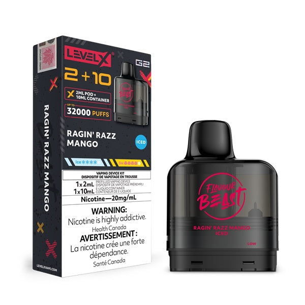 Flavour Beast Level X G2 Pod - Ragin' Razz Mango Iced