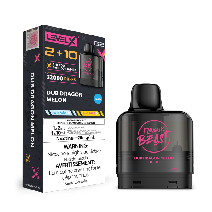Flavour Beast Level X G2 Pod -  Dub Dragon Melon Iced